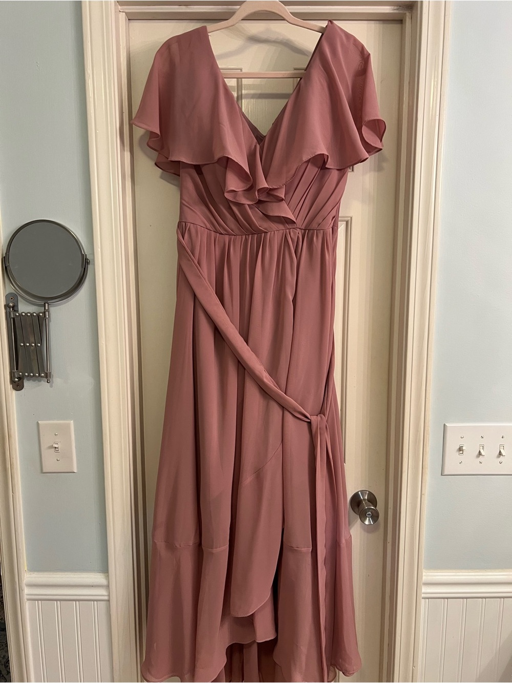 Elegant‎ Ruffle Maxi Dress in Dusty Rose